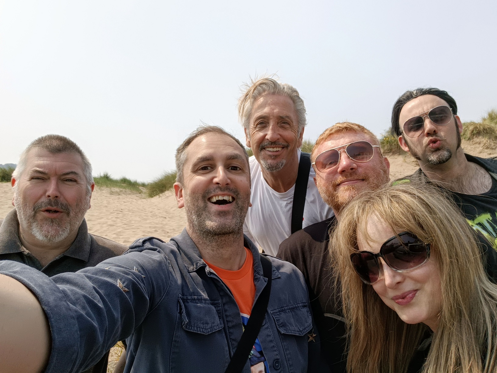 the cast and crew on the Devon coast